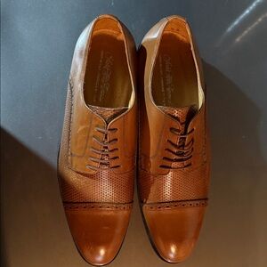 Saks Fifth Avenue Tan Leather Oxfords